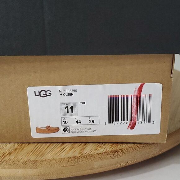 UGG Olsen Slipper Moccasin Chestnut Suede Wool Loafer Men's US 11 NIB - Picture 14 of 14